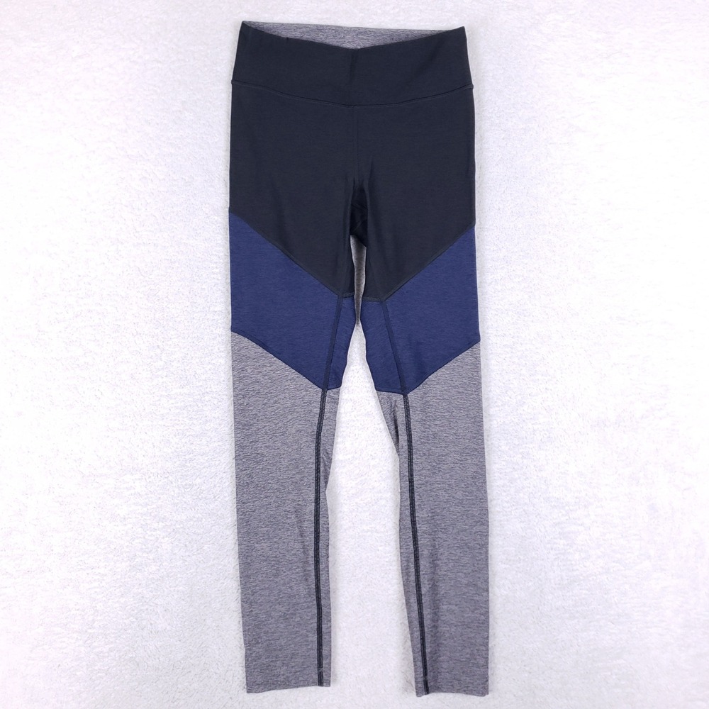 Outdoor Voices Leggings Womens Small Compression Colorblock Black Blue Grey